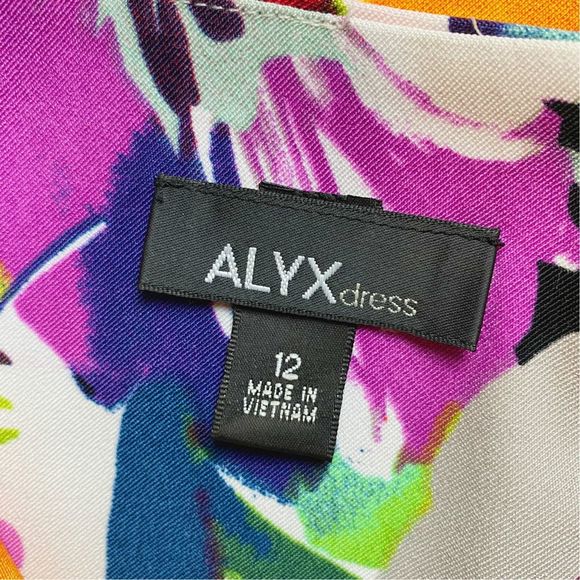 Alyx Multicolored Floral Print Dress - Size 12 - Picture 5 of 5